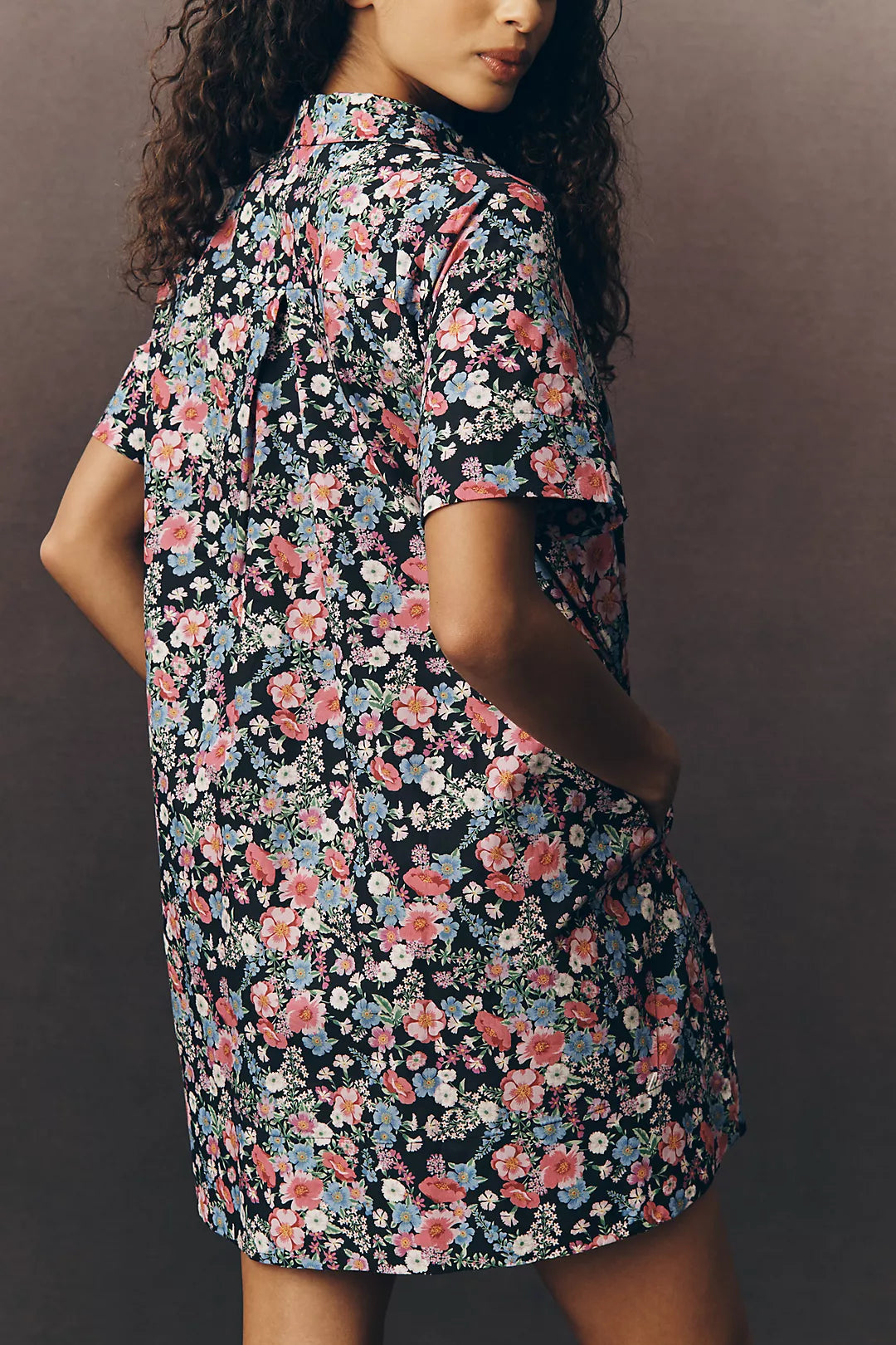 Pollie Short-Sleeve Swing Tunic Mini Dress