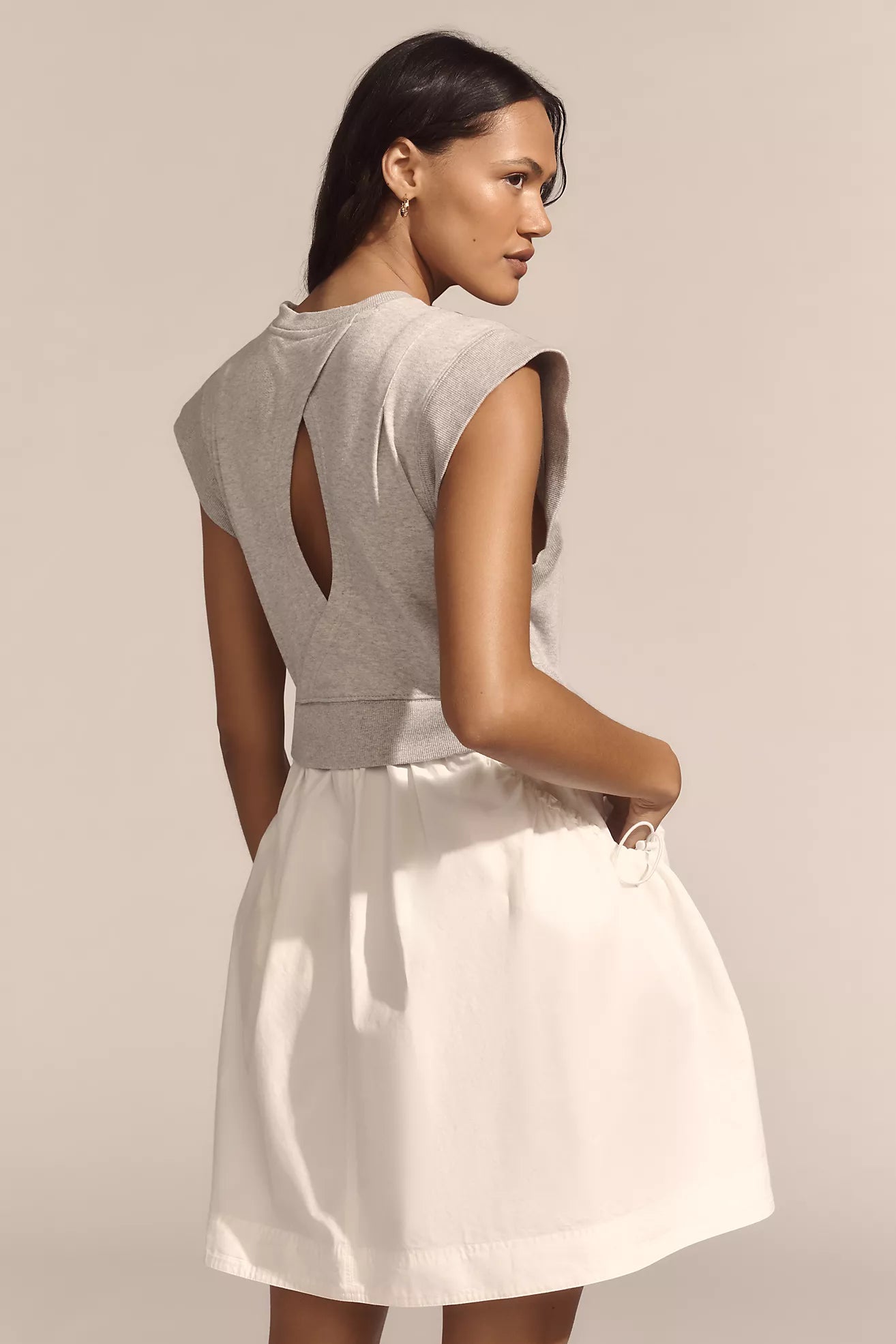 Daily Practice Gardenia Short-Sleeve Babydoll Mini Dress