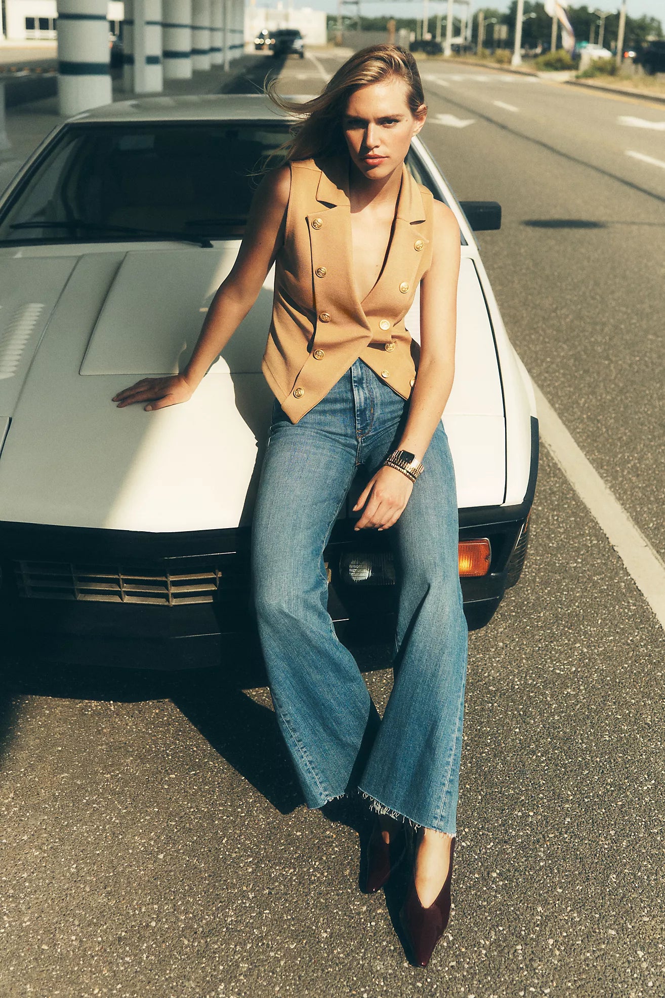The Robbie High-Rise Flared Fray Jeans