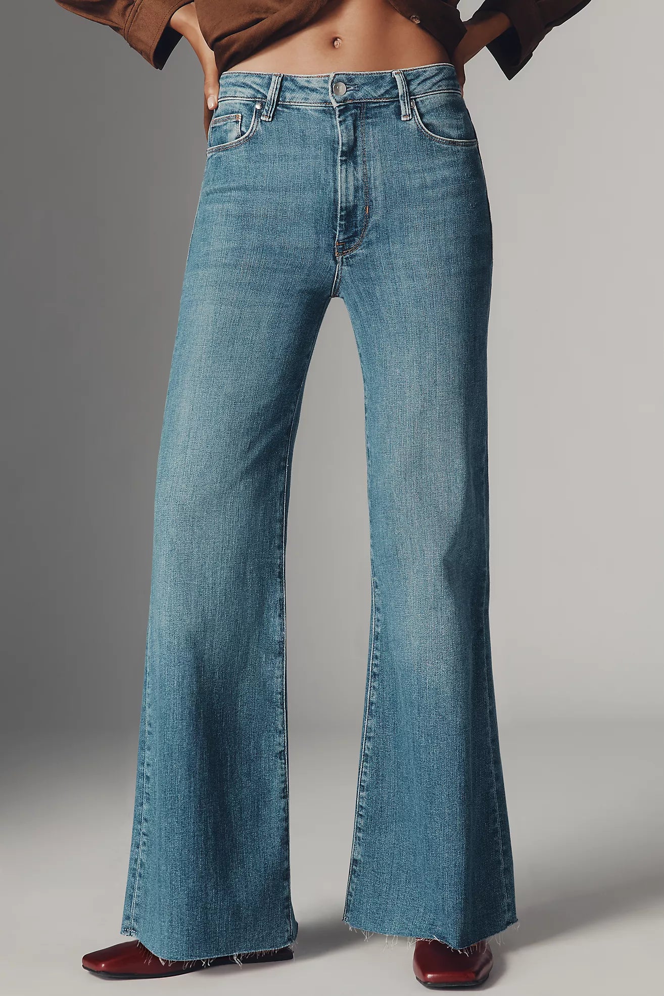 The Robbie High-Rise Flared Fray Jeans