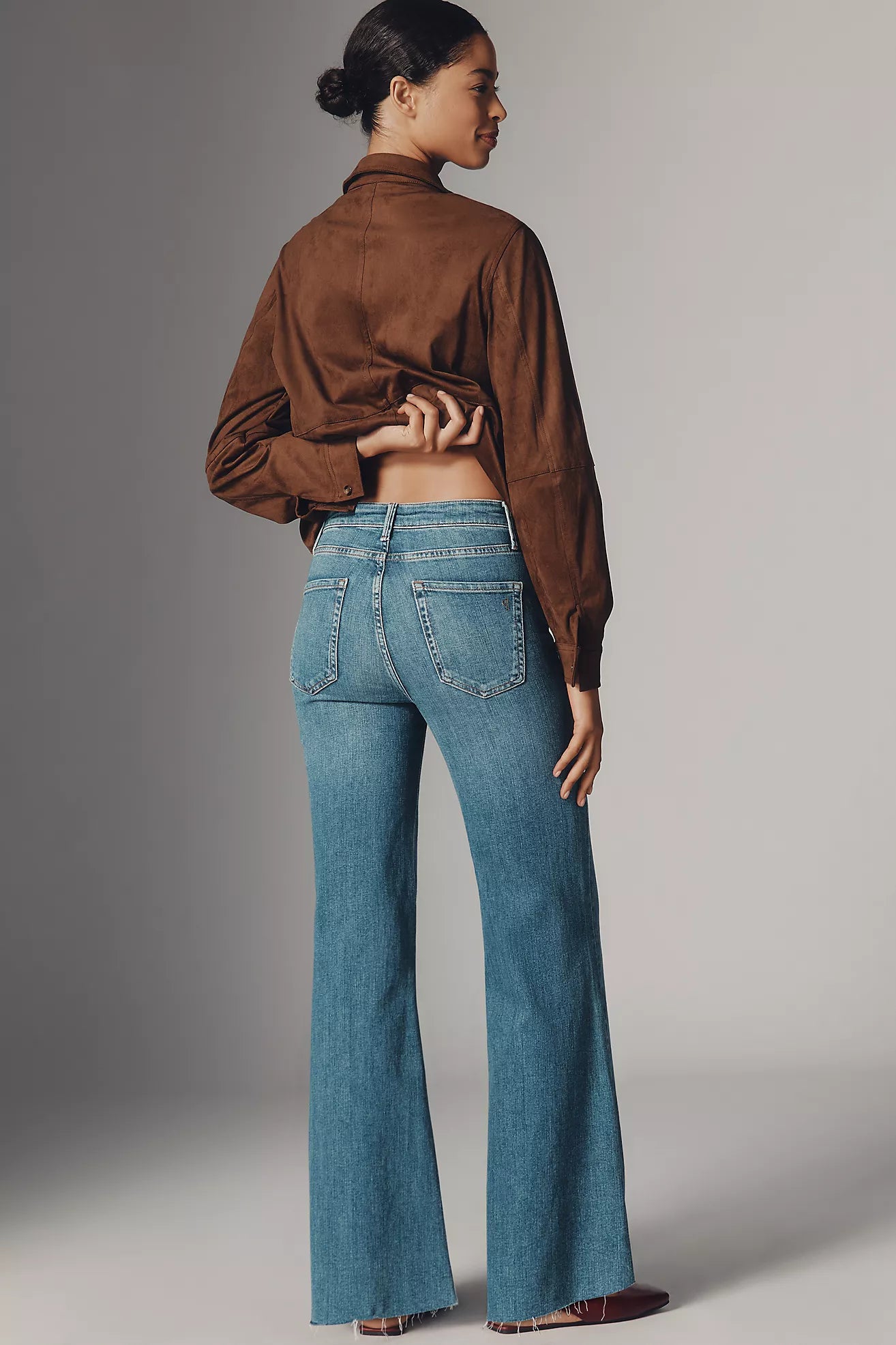 The Robbie High-Rise Flared Fray Jeans