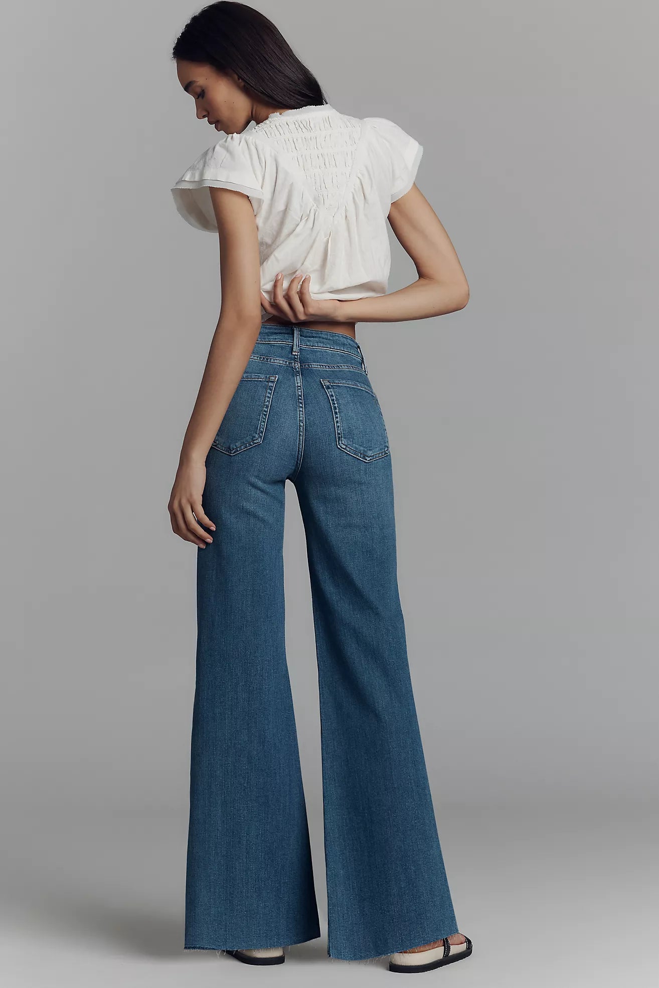 The Robbie High-Rise Flared Fray Jeans