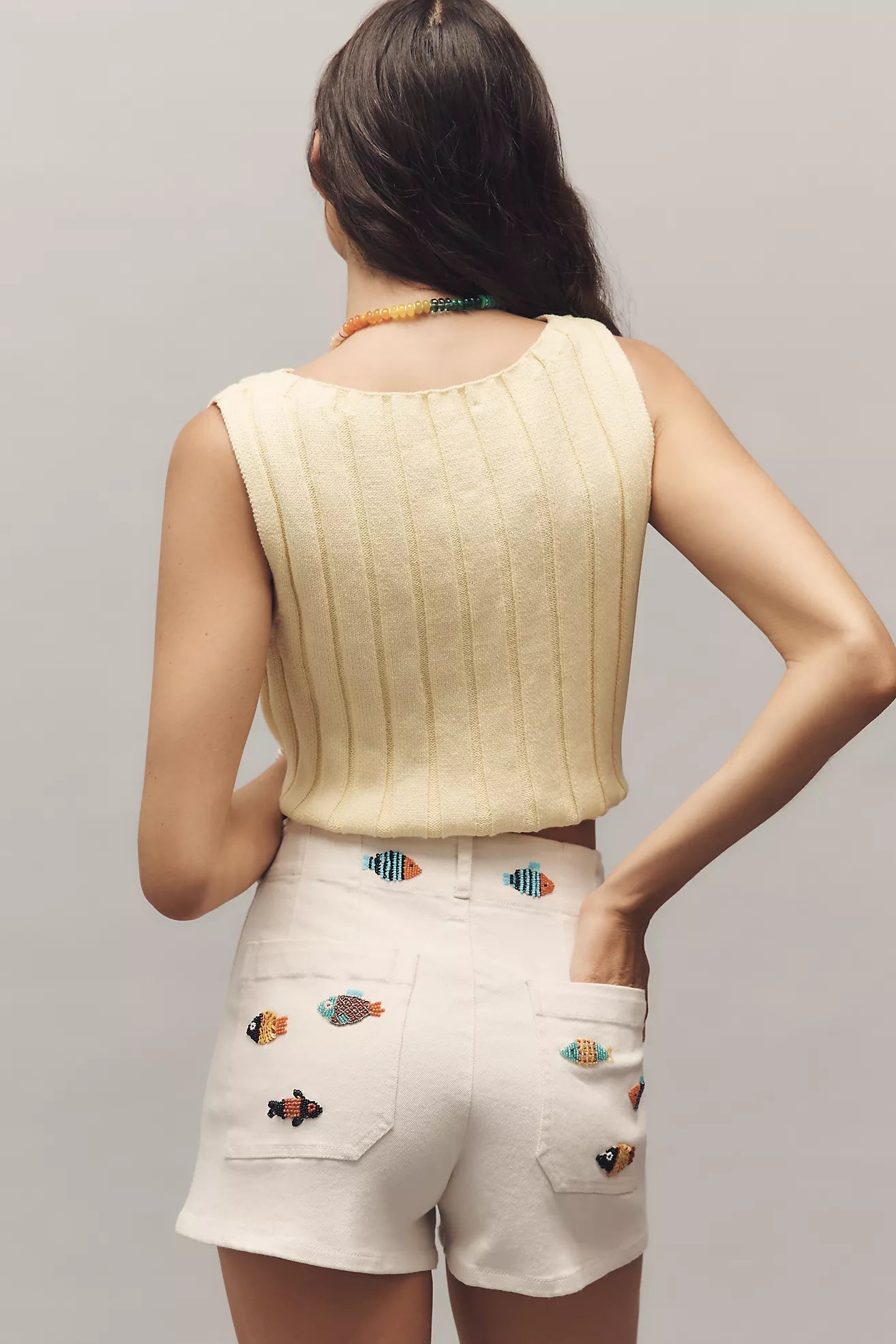 The Colette Beaded Icon Shorts by Maeve