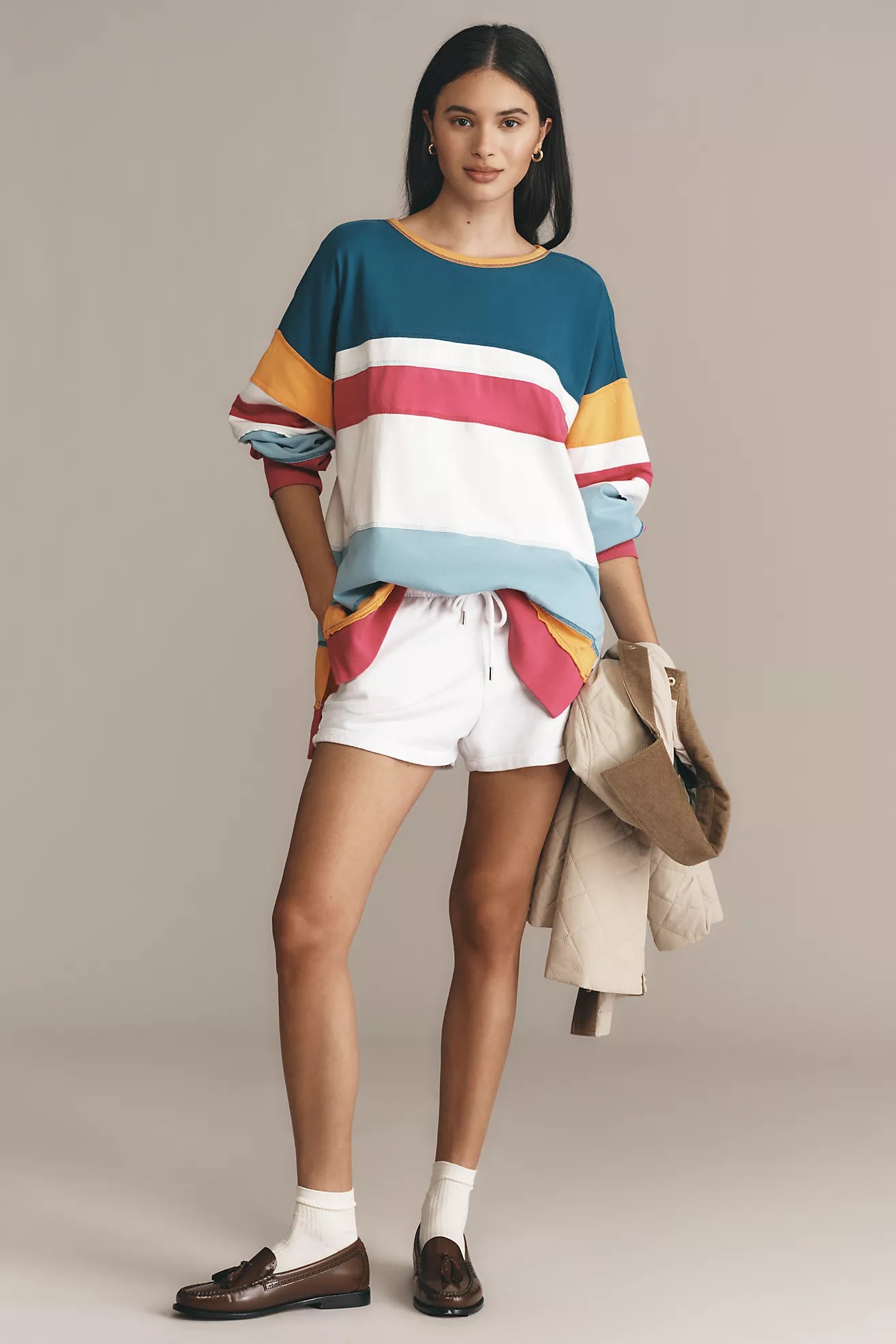 Pilcro Seamed Long-Sleeve Cotton Tee