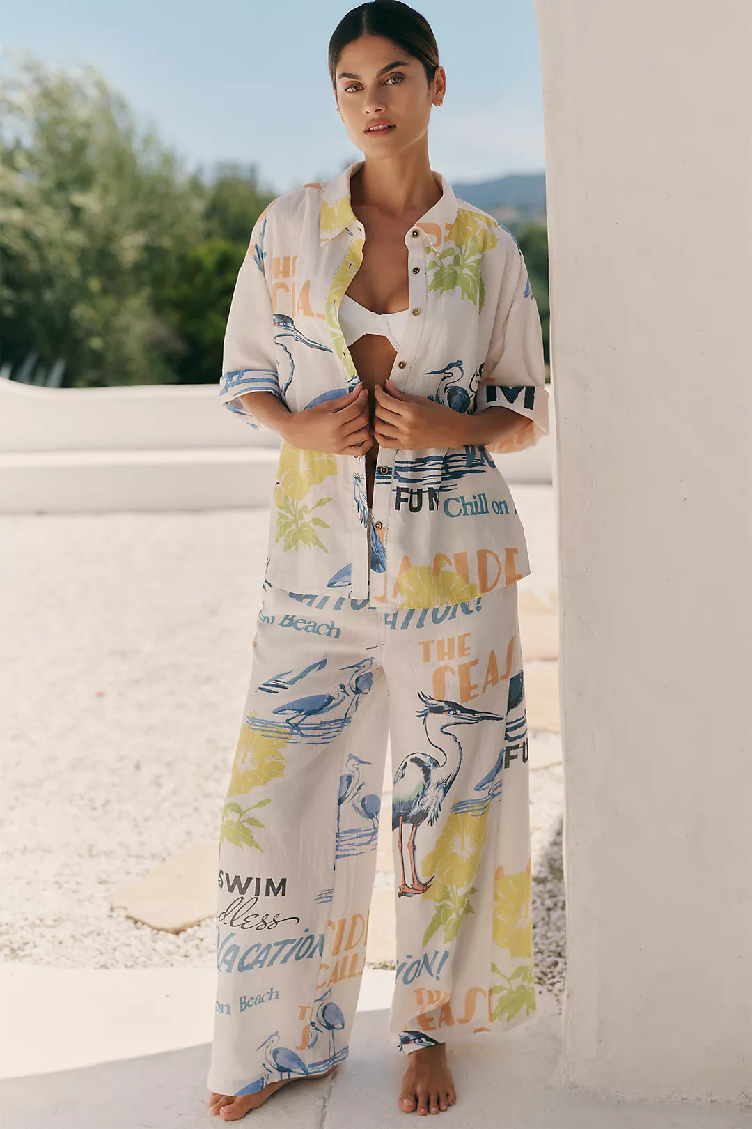 Celandine Linen Blend Wide-Leg Pants