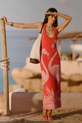 Load image into Gallery viewer, Celandine Flamingo Knit Midi Dress
