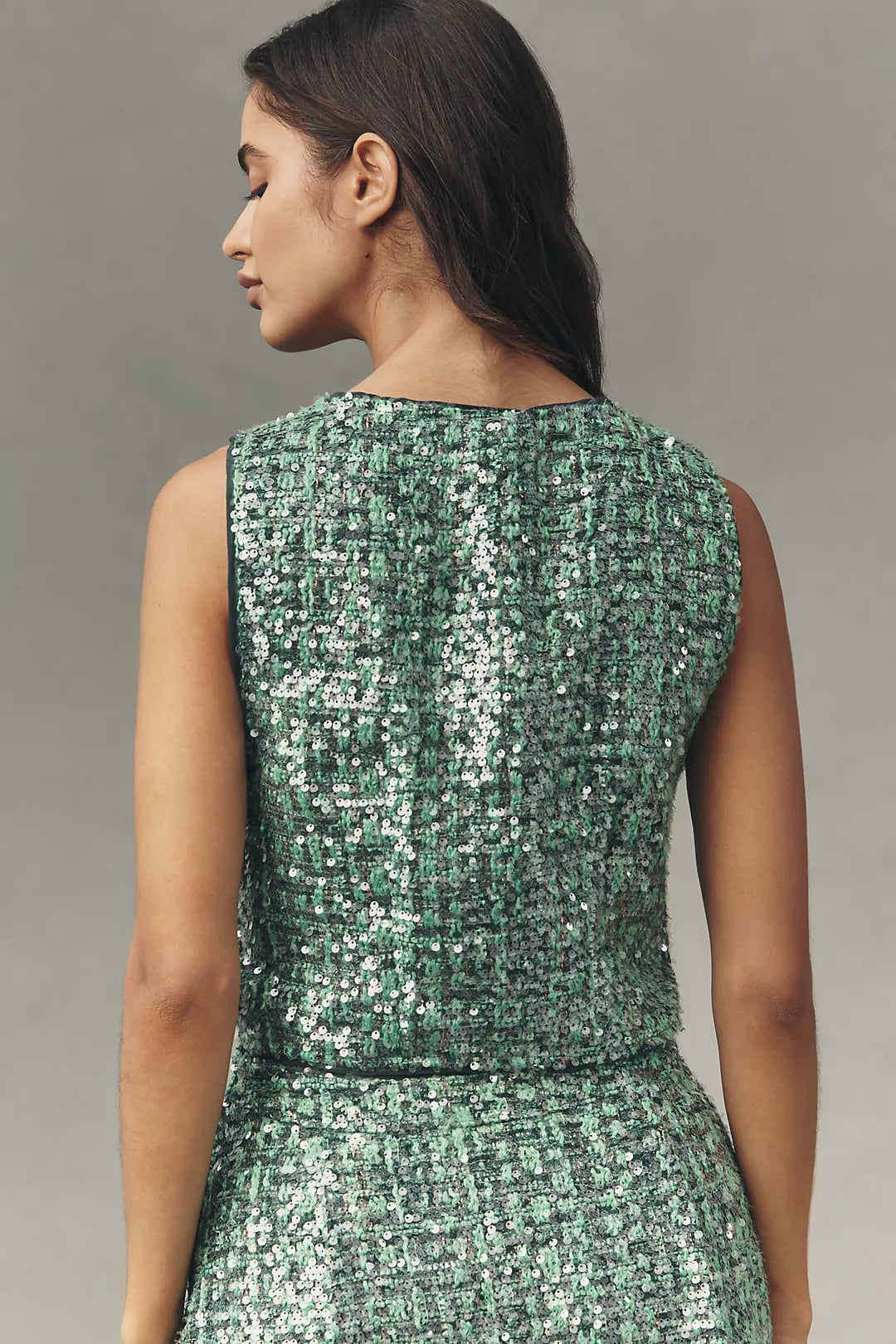 Maeve Sequin Tweed Mini Skirt