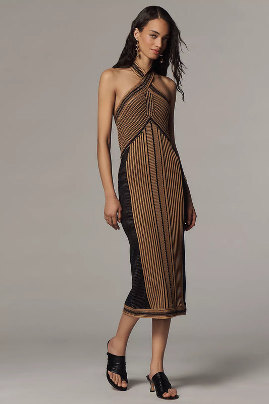 By Anthropologie Sweater Halter Midi Dress