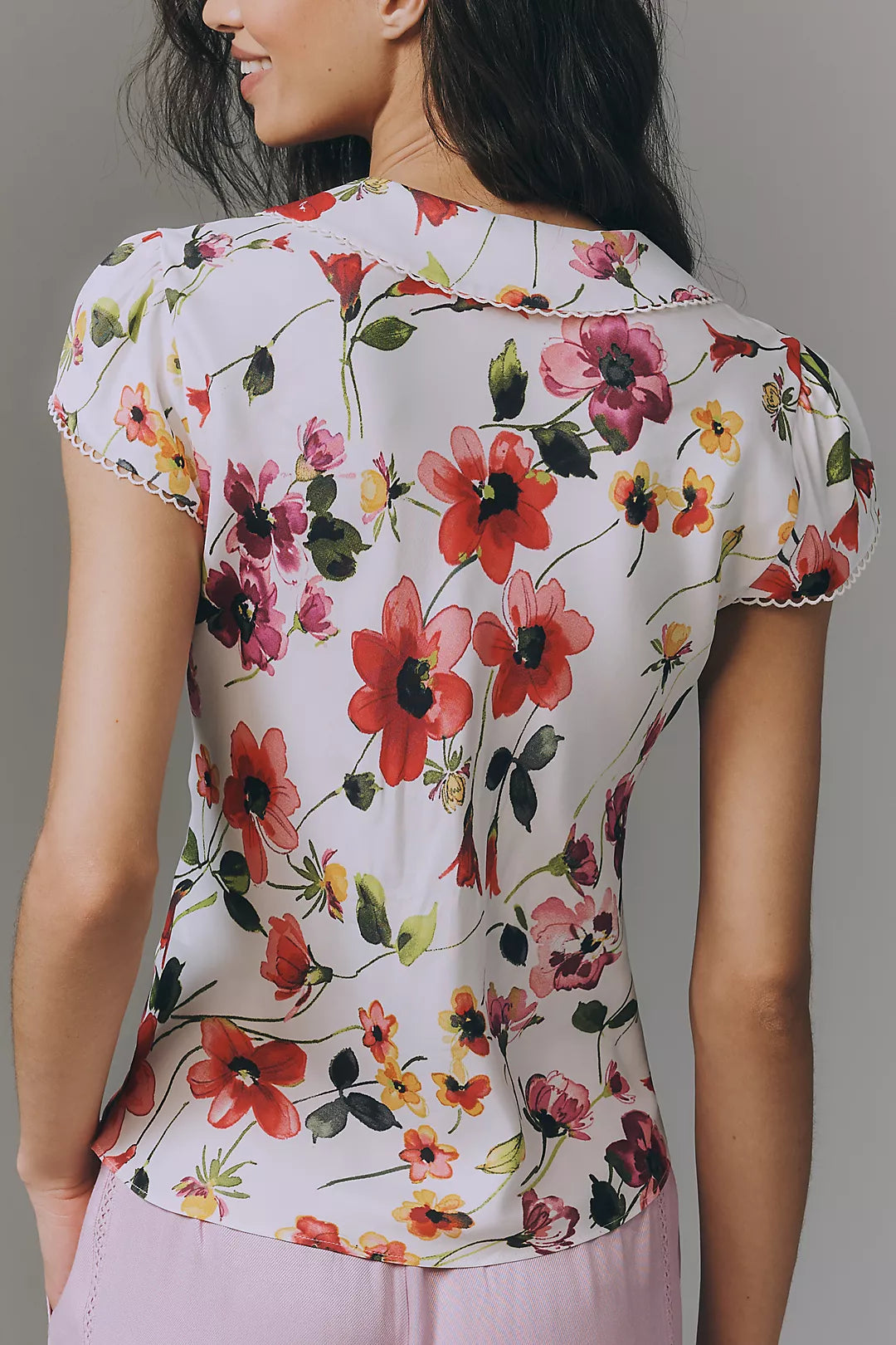 By Anthropologie Silken Peter Pan Collared Blouse