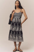 Load image into Gallery viewer, By Anthropologie Sleeveless Sweetheart Tiered Midi Dress
