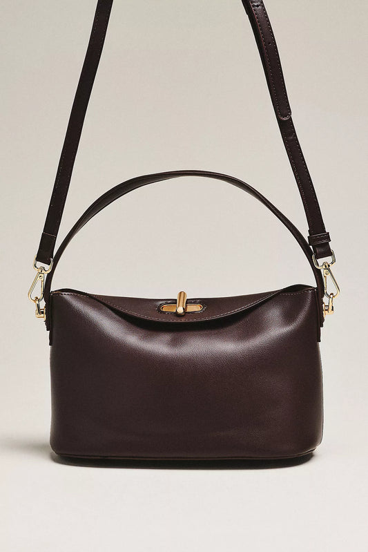 Melie Bianco Lana Espresso Vegan Leather Crossbody