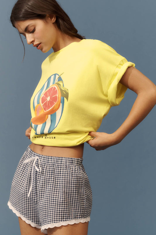 Elizabeth Rachael x Anthropologie Short-Sleeve Grapefruit Graphic Tee