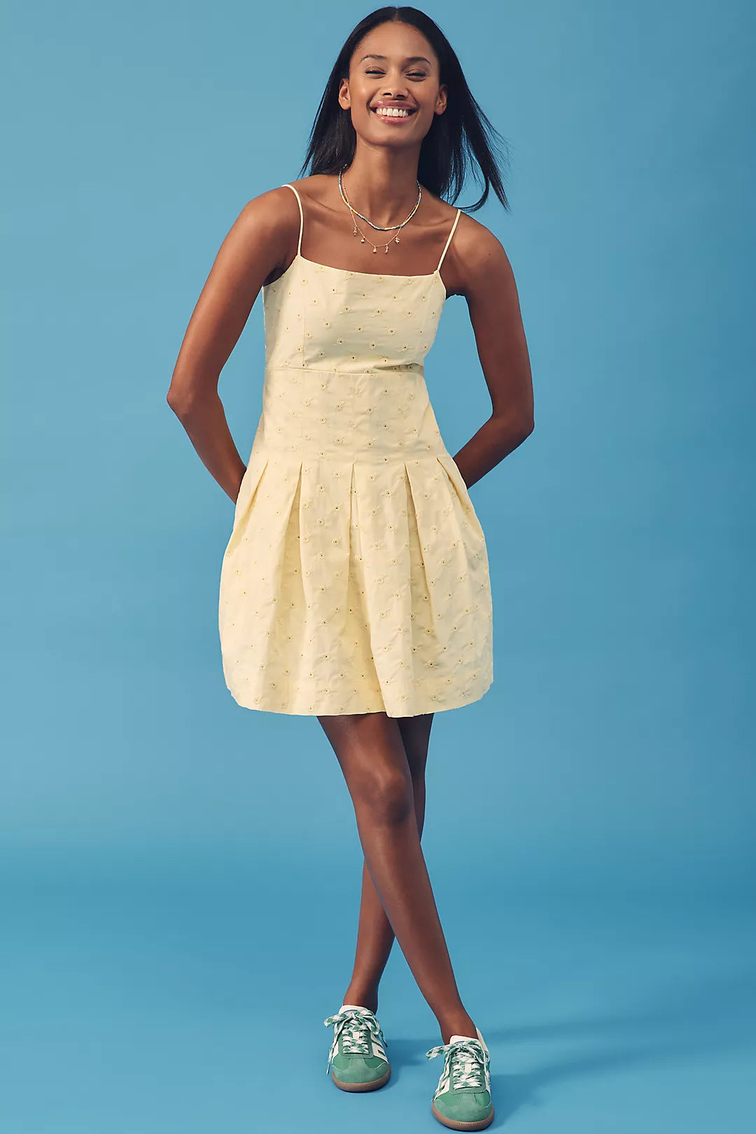 Damson Madder Iris Sleeveless Embroidered Mini Dress