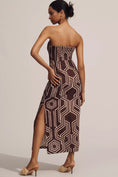Load image into Gallery viewer, By Anthropologie Strapless Linen Plunge-Neck Midi Dress
