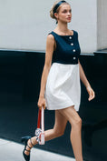 Load image into Gallery viewer, By Anthropologie Sleeveless Boat-Neck Babydoll Mini Dress
