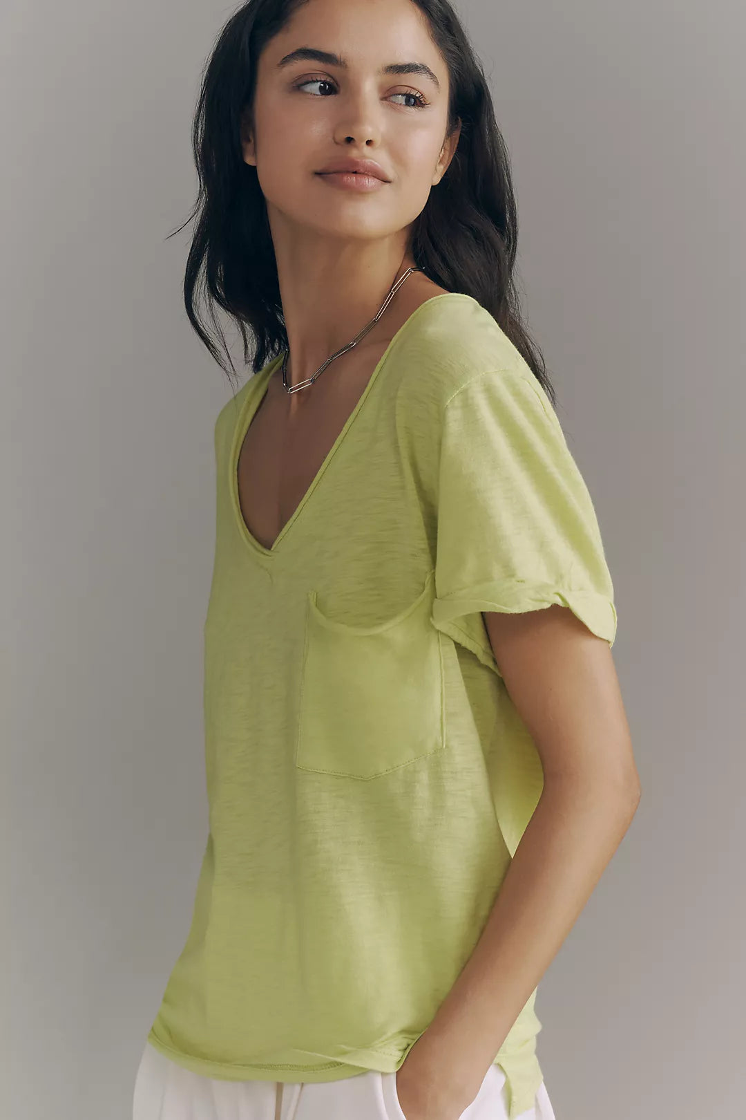 Pilcro Quinn Drapey V-Neck Tee