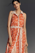 Load image into Gallery viewer, Maeve Halter Open-Back Godet Midi Shirt Dress
