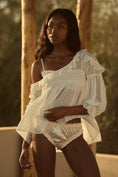 Load image into Gallery viewer, By Anthropologie Ruffled Sheer Boho Blouse
