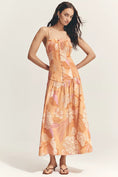 Load image into Gallery viewer, Farm Rio x Anthropologie Linen Blend Strapless Drop-Waist Maxi Dress
