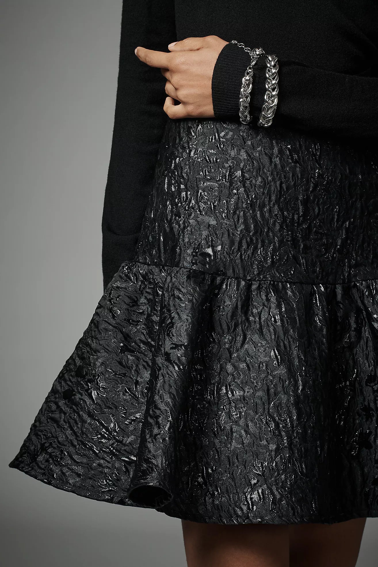 Avec Les Filles Ruffle Mini Skirt