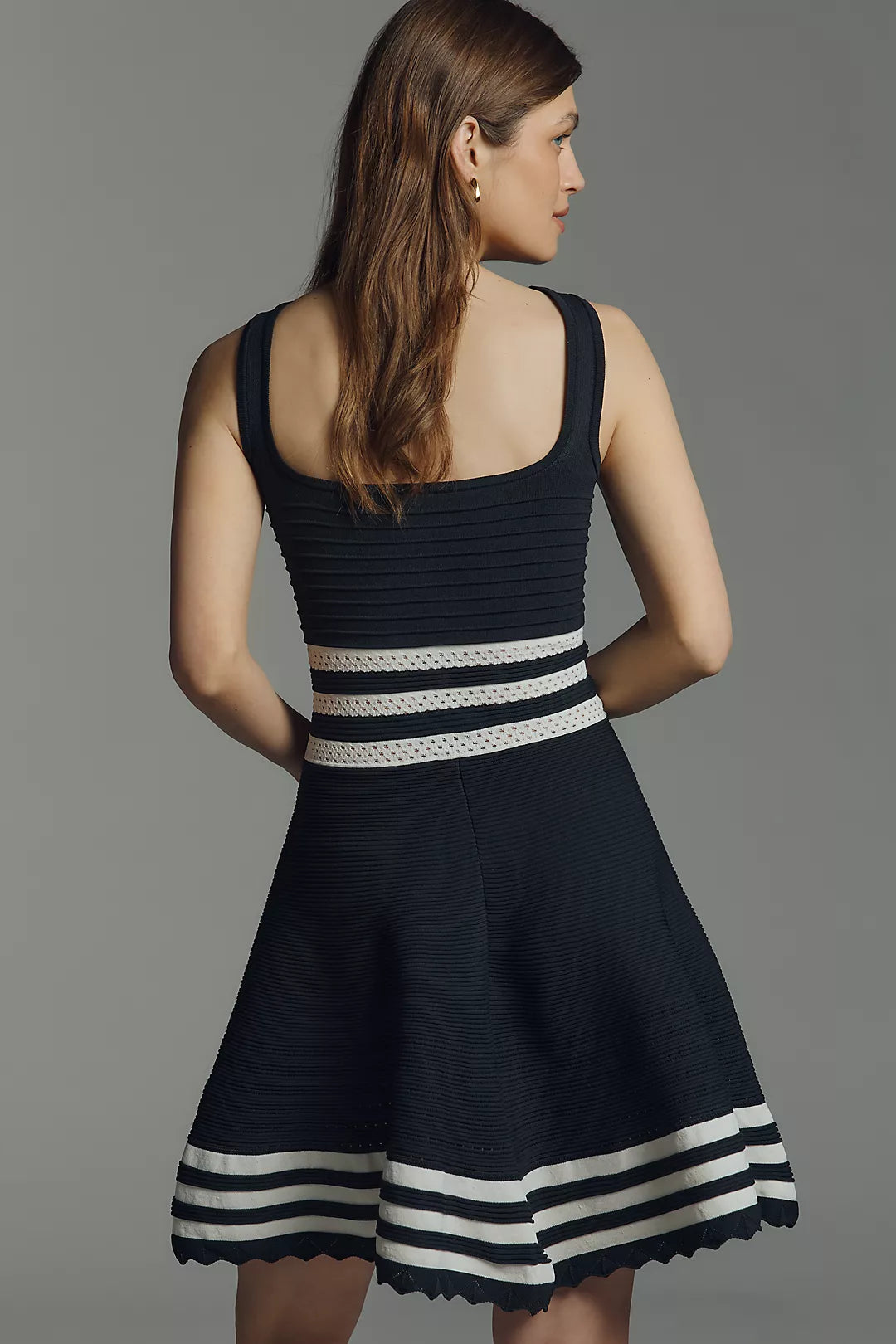 Maeve Sleeveless Square-Neck A-Line Sweater Dress