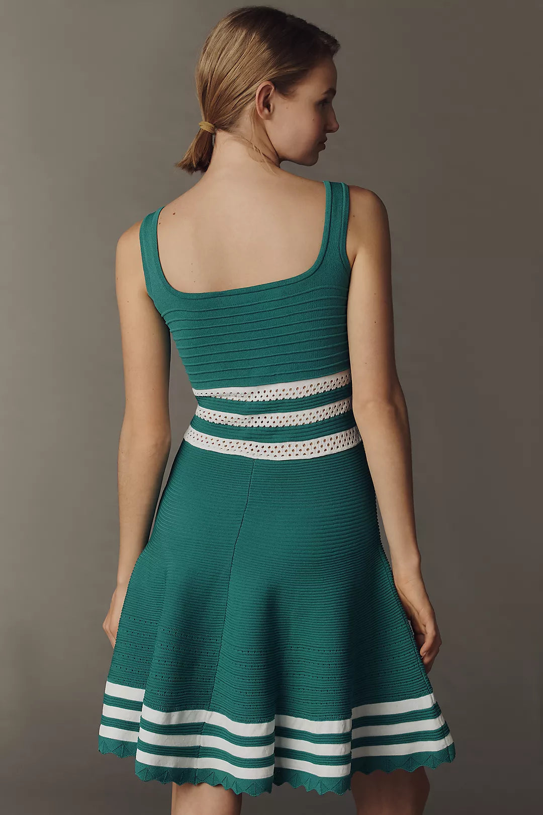 Maeve Sleeveless Square-Neck A-Line Sweater Dress
