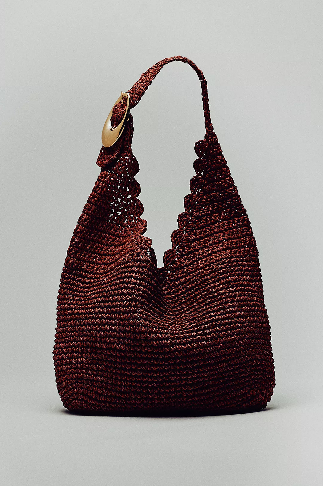Love Knot Raffia Buckle Slouchy Bag