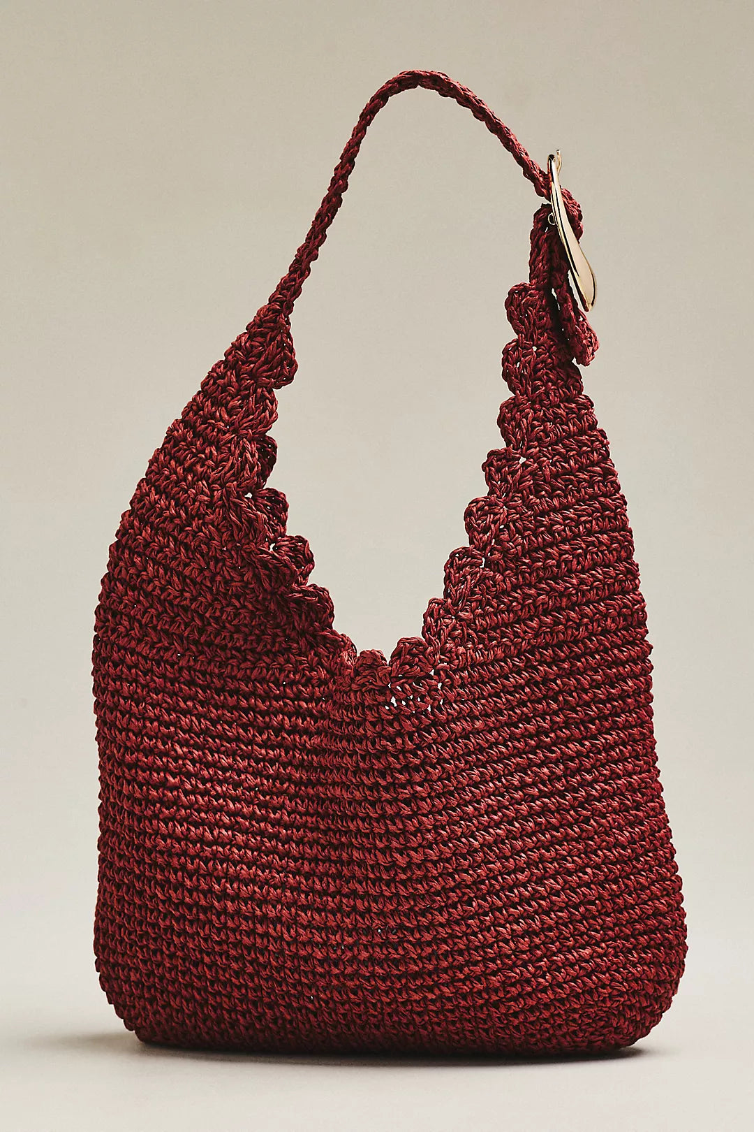 Love Knot Raffia Buckle Slouchy Bag