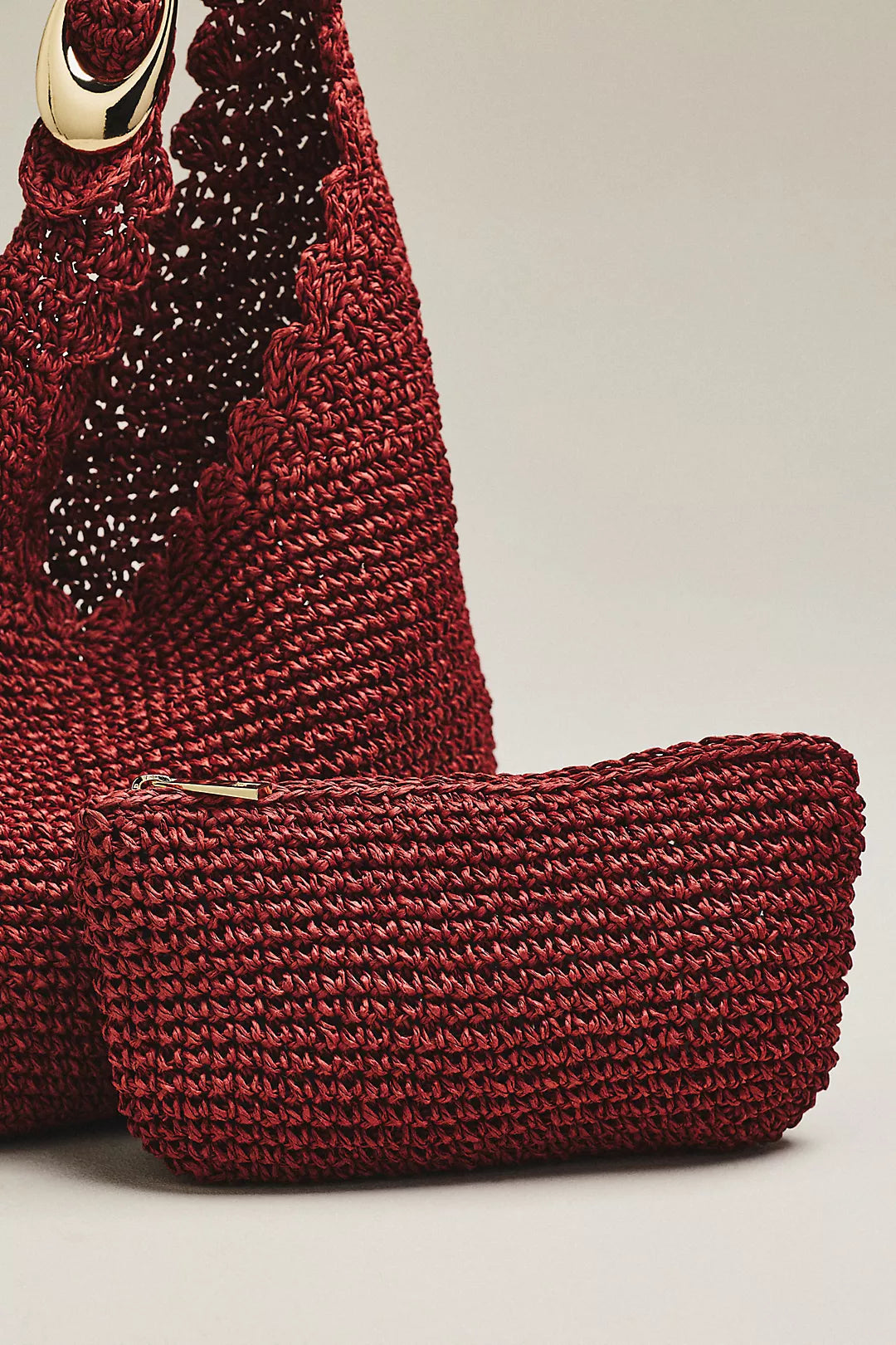 Love Knot Raffia Buckle Slouchy Bag