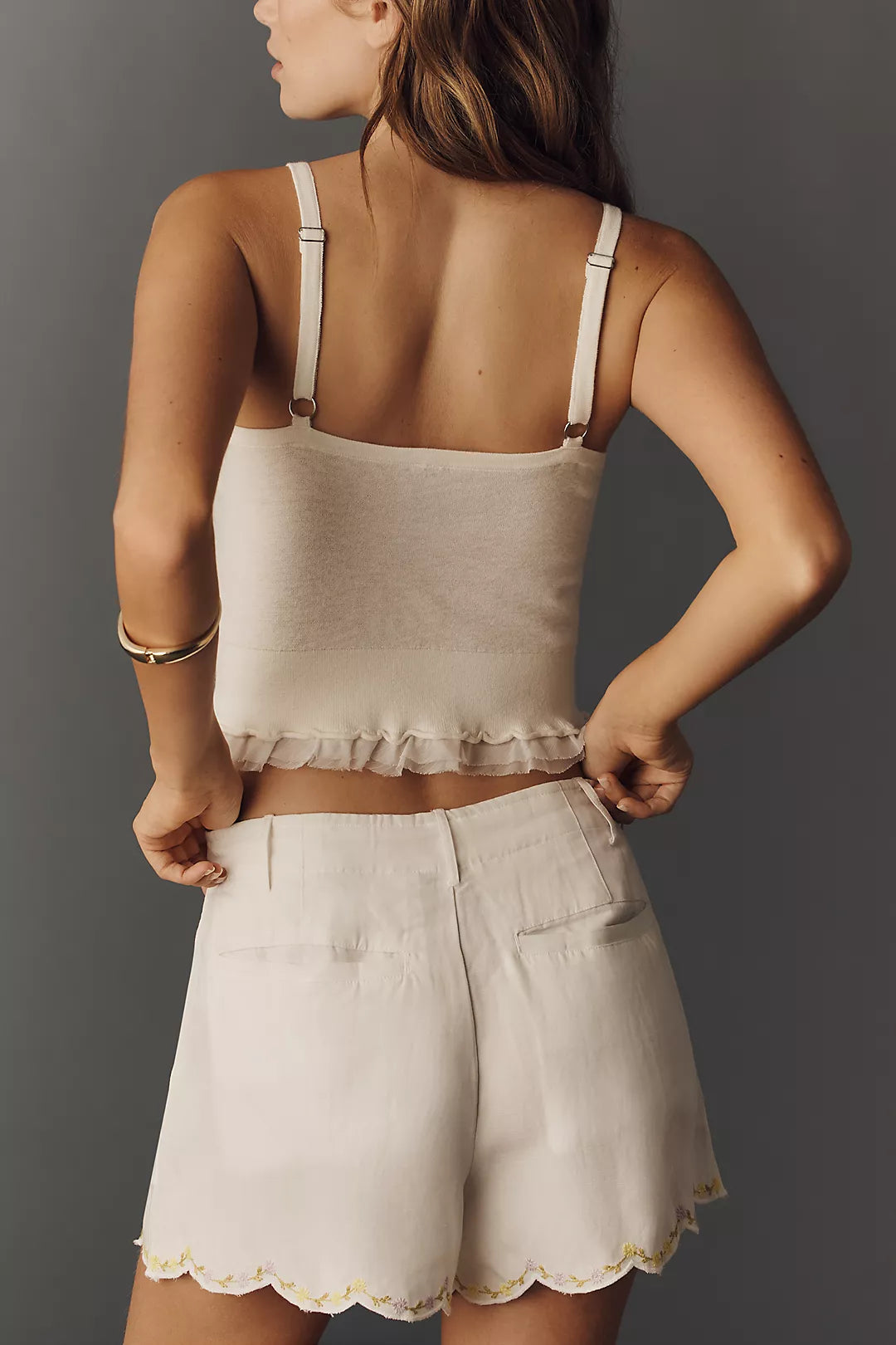 By Anthropologie Scalloped Embroidered Shorts