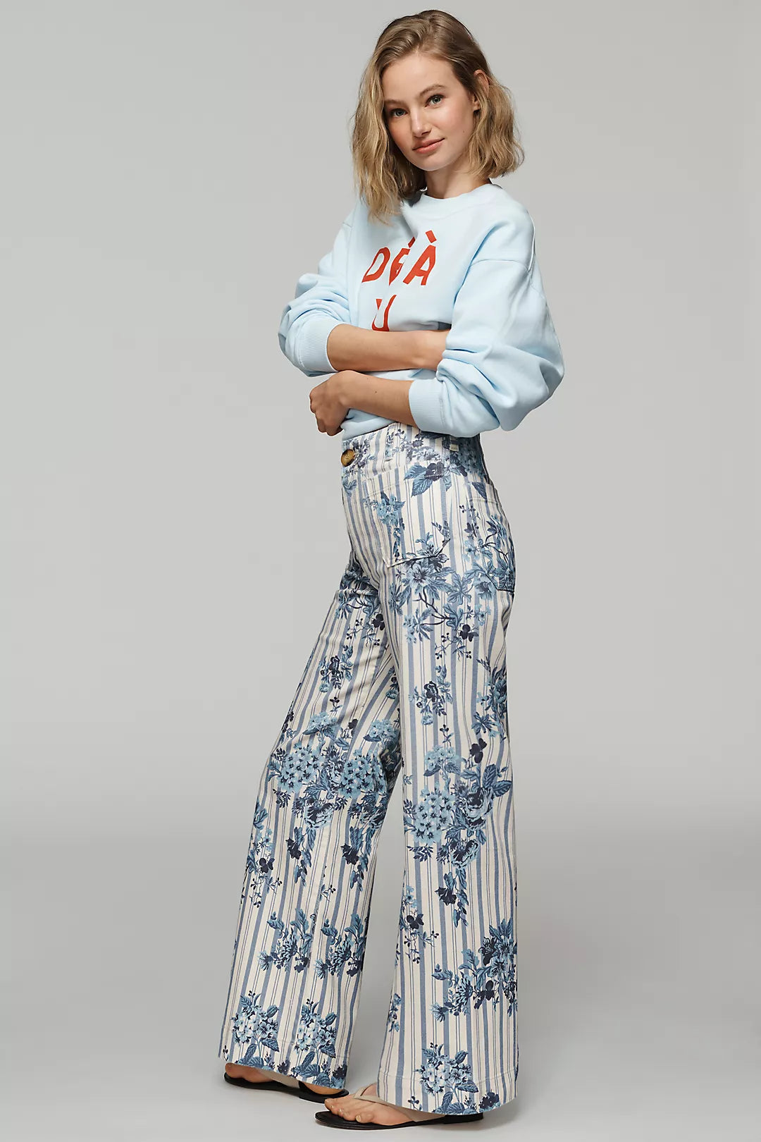 Colette High-Rise Wide-Leg Cropped Jeans