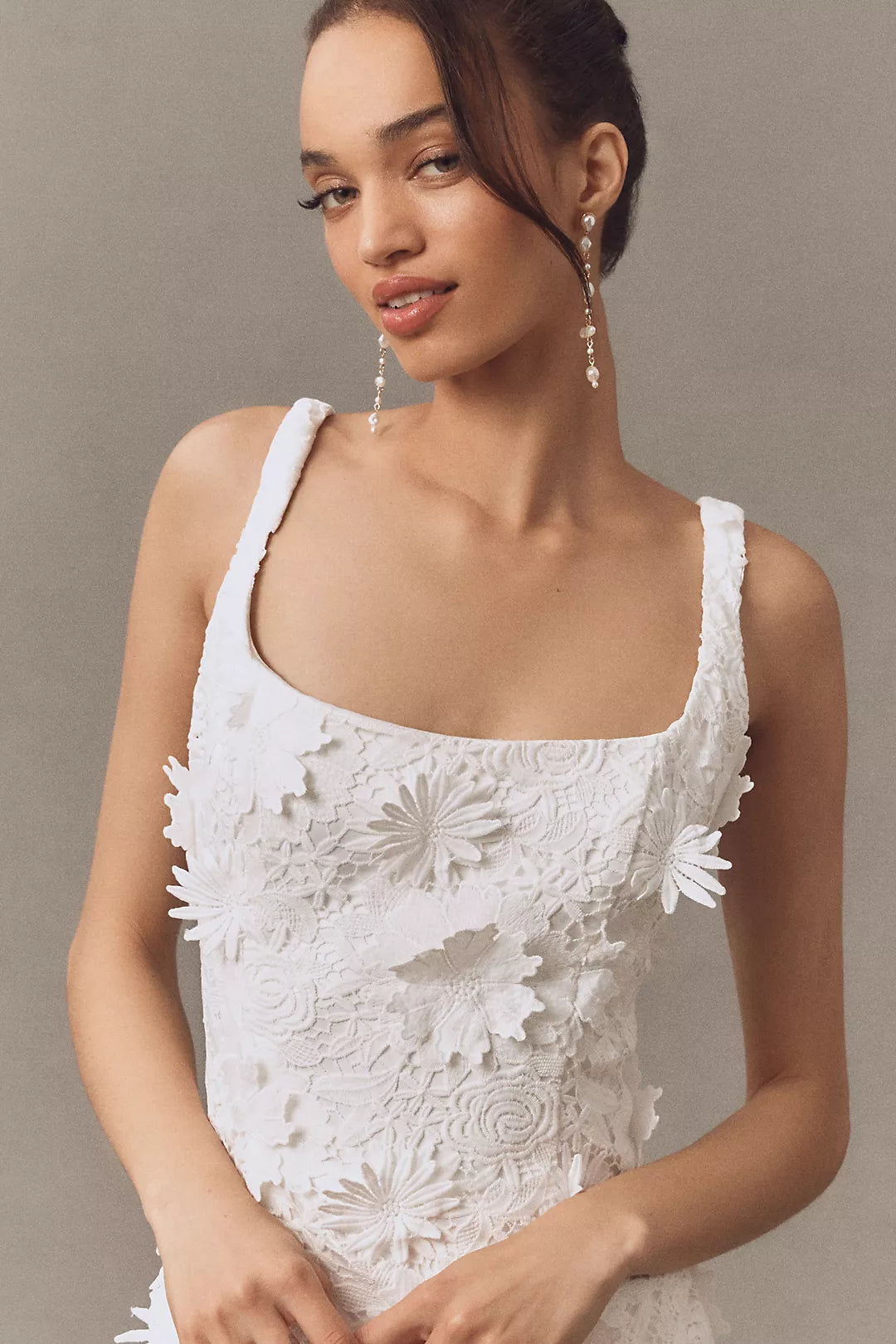 Bardot Marico Sleeveless Lace Appliqué Midi Dress