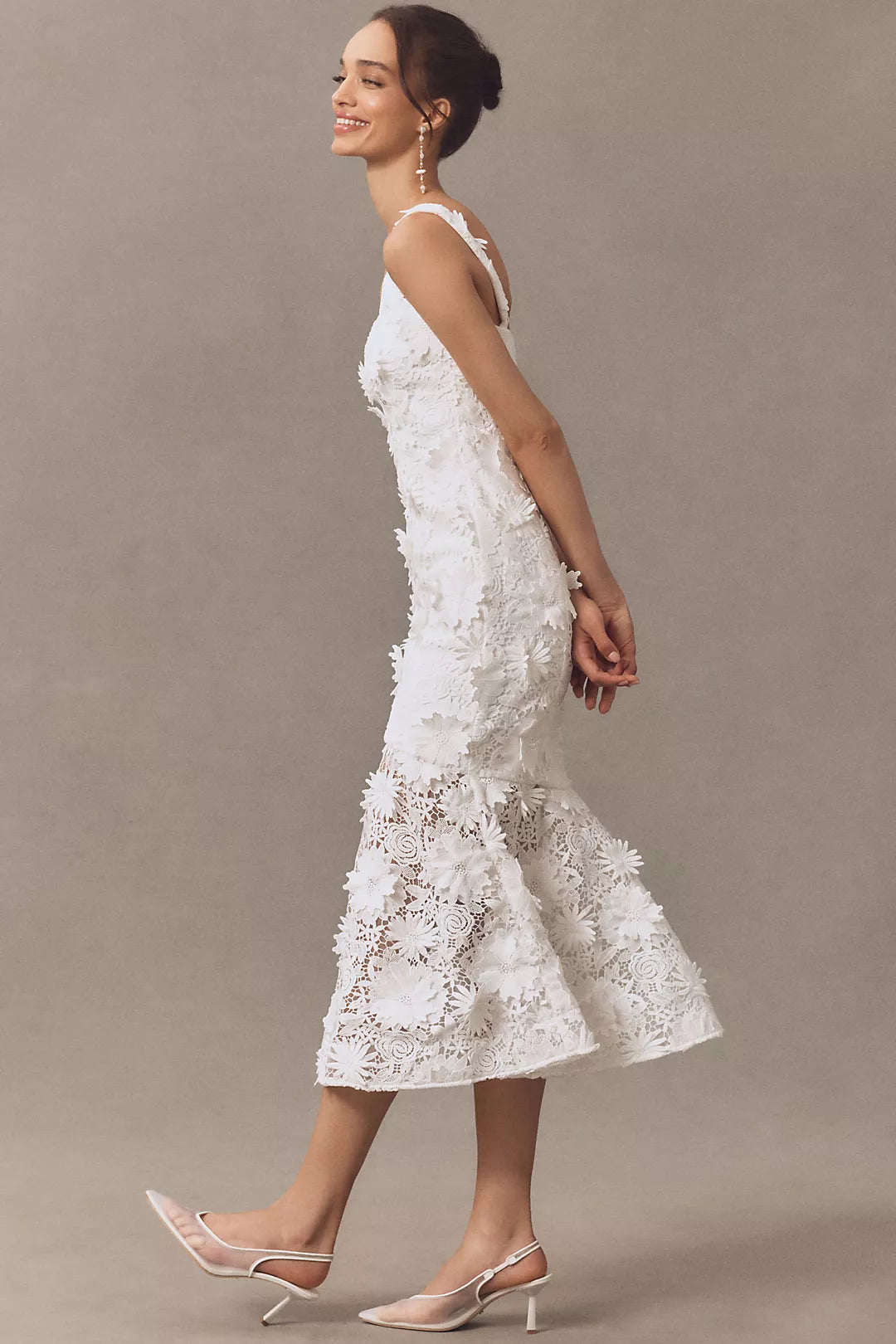 Bardot Marico Sleeveless Lace Appliqué Midi Dress
