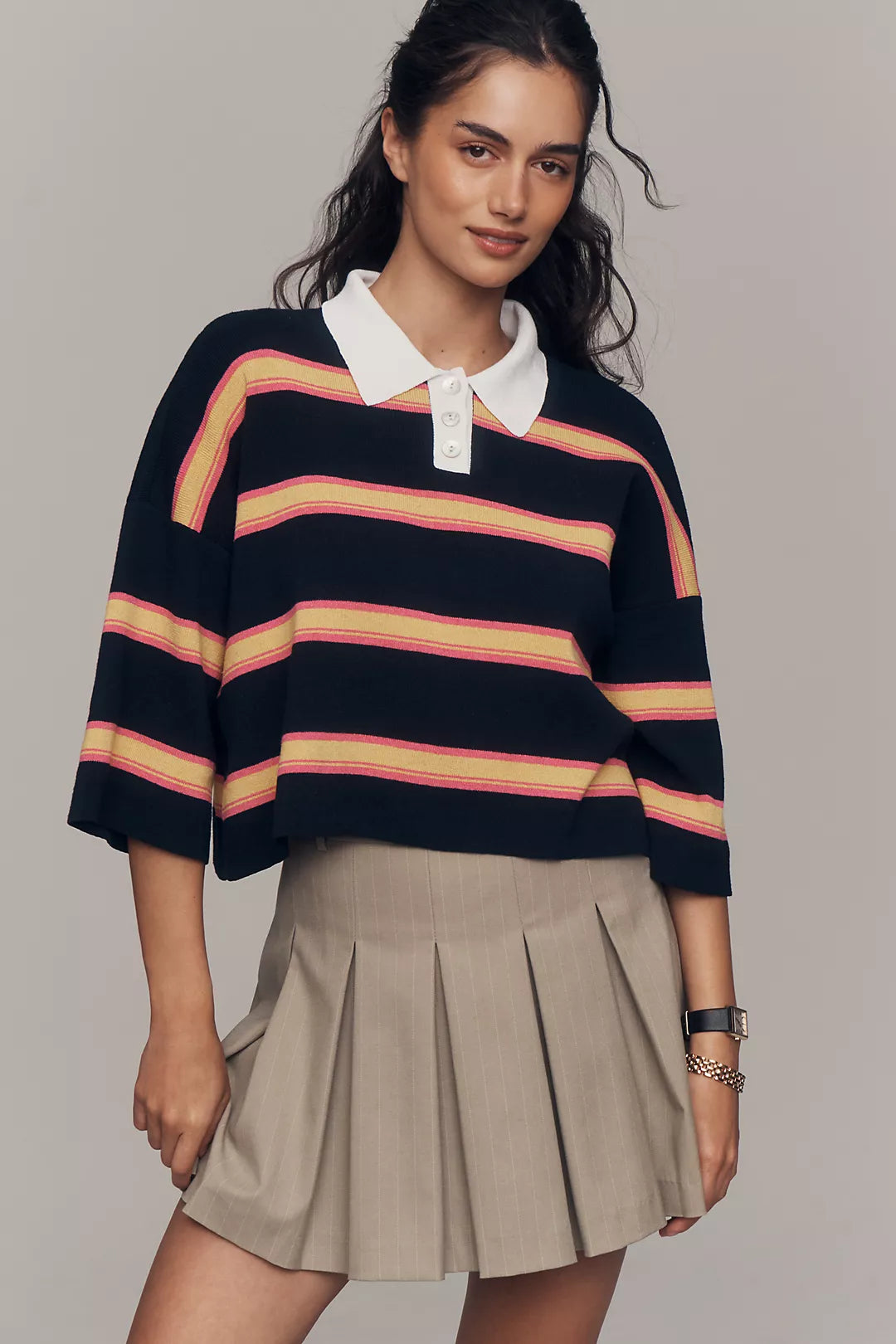 Maeve Crop Polo Shirt