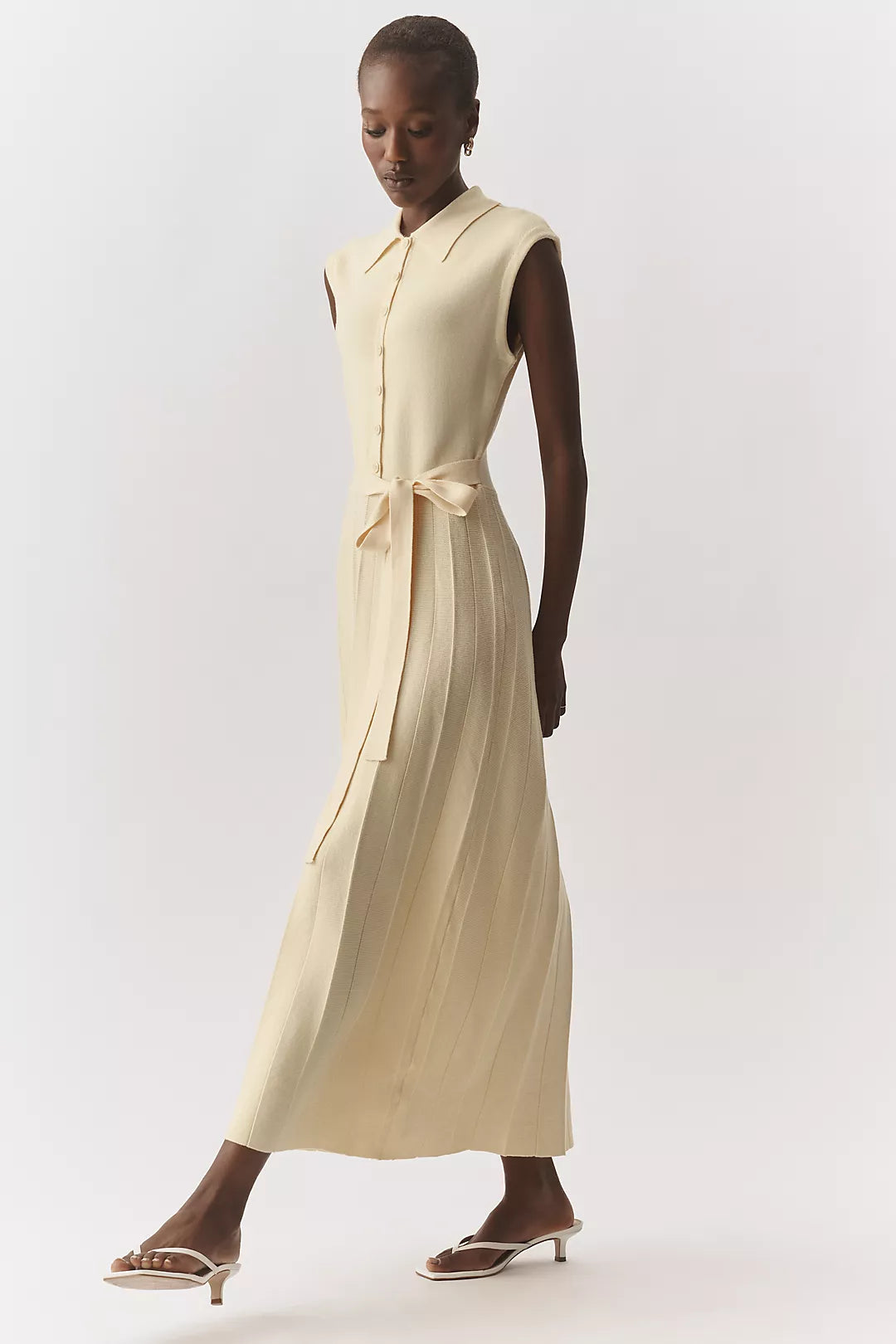 En Saison Pleated Shirtdress