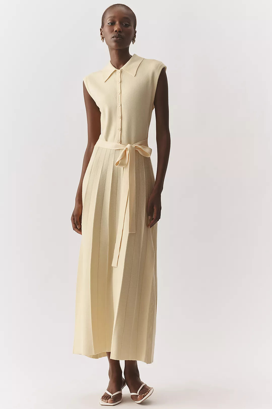 En Saison Pleated Shirtdress