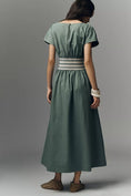 Load image into Gallery viewer, By Anthropologie Waisted Short-Sleeve A-Line Midi Dress
