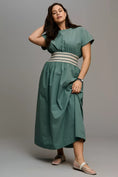 Load image into Gallery viewer, By Anthropologie Waisted Short-Sleeve A-Line Midi Dress
