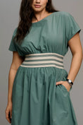 Load image into Gallery viewer, By Anthropologie Waisted Short-Sleeve A-Line Midi Dress
