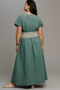 Load image into Gallery viewer, By Anthropologie Waisted Short-Sleeve A-Line Midi Dress
