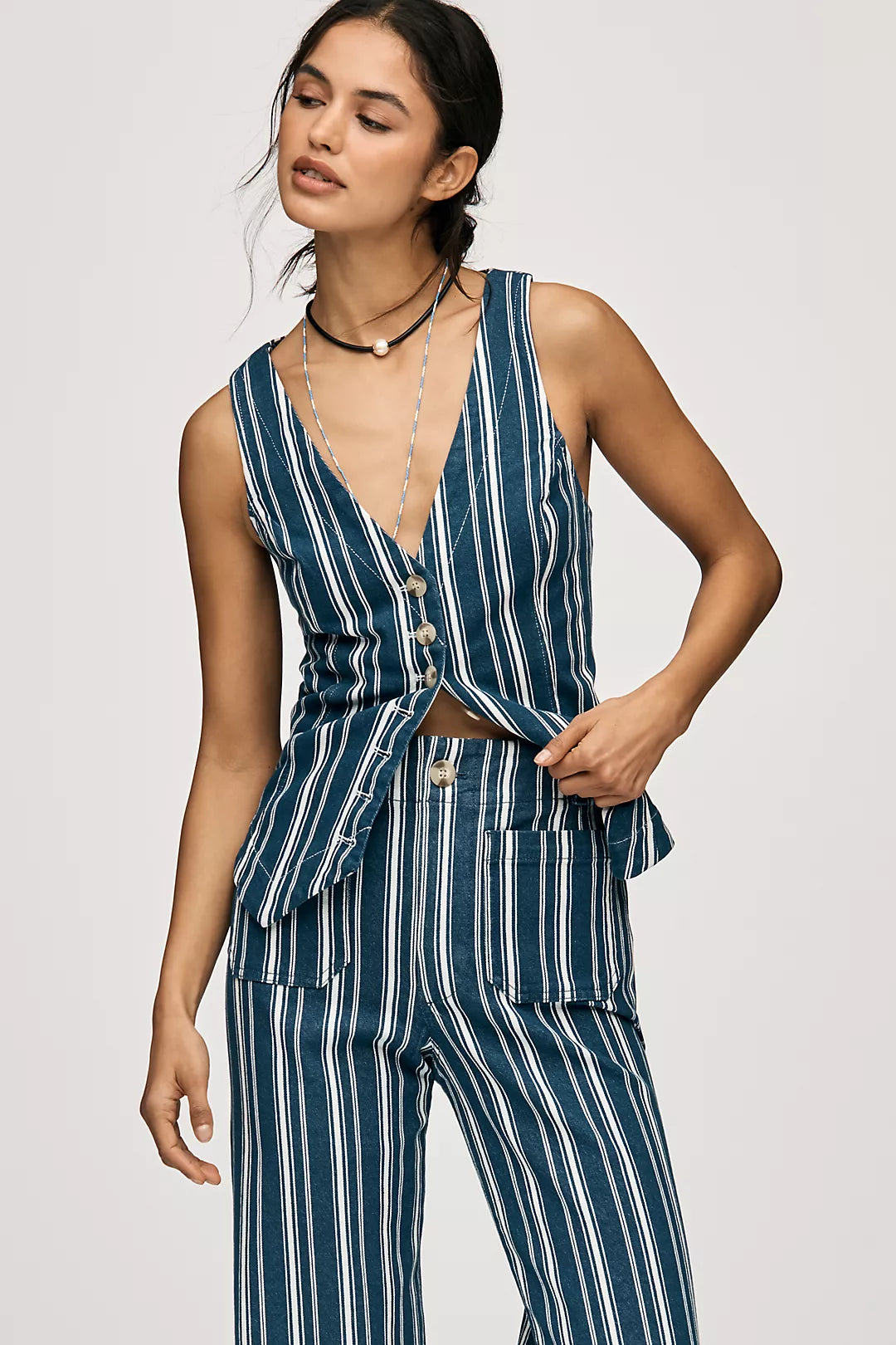 Halsey Slim Button-Front Vest