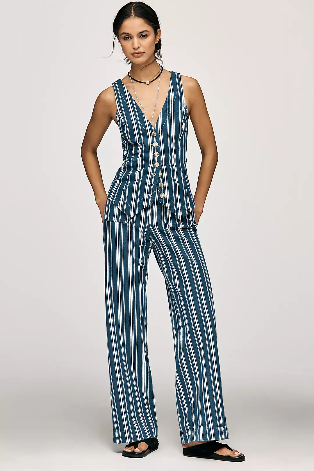 Halsey Slim Button-Front Vest