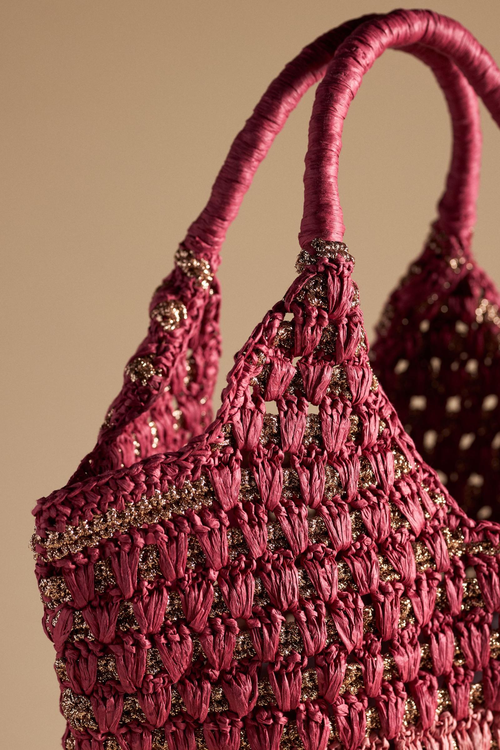 Gradient Beach Raffia Hobo Bag