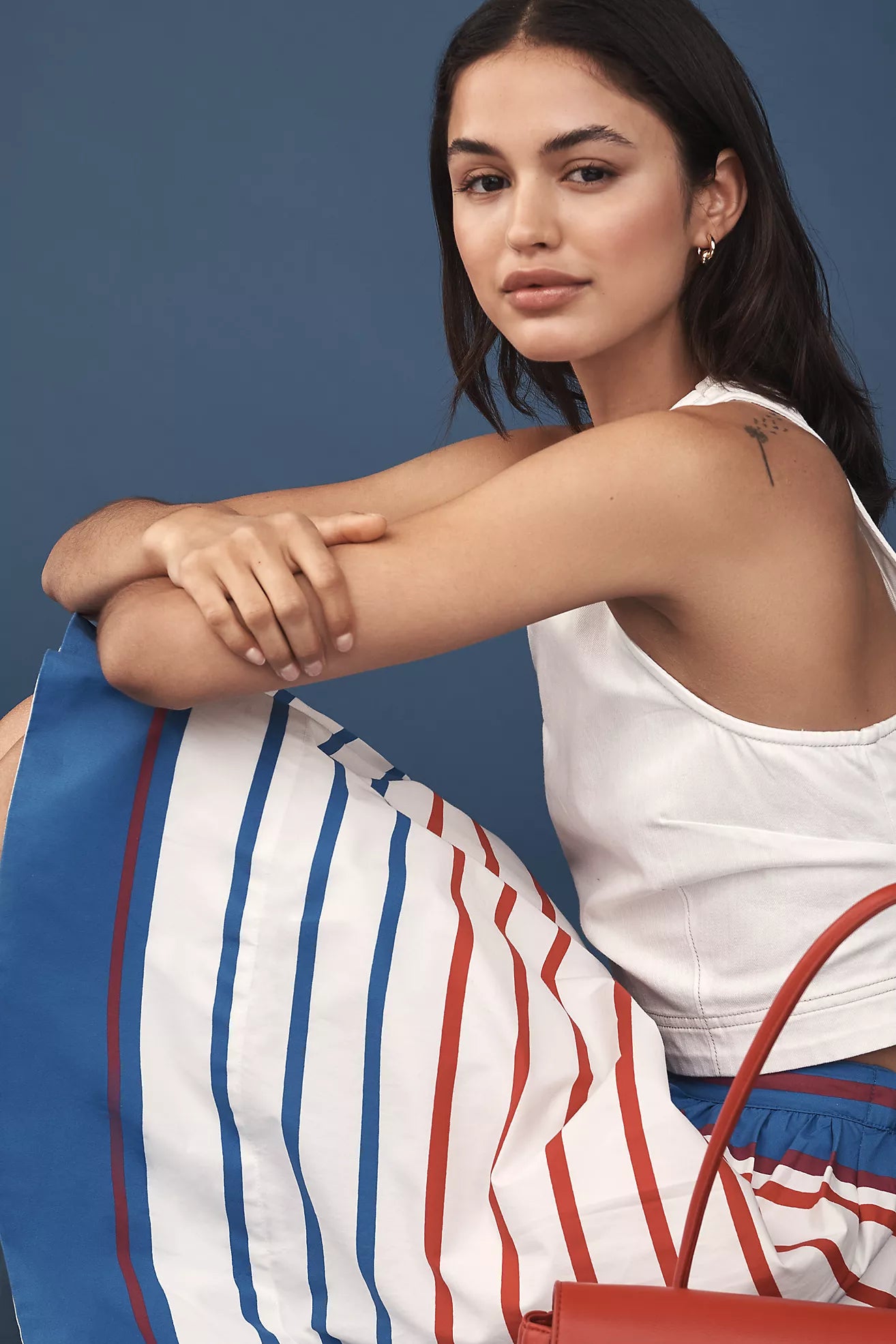 The Jacie Poplin Printed Knee-Length Skirt by Maeve