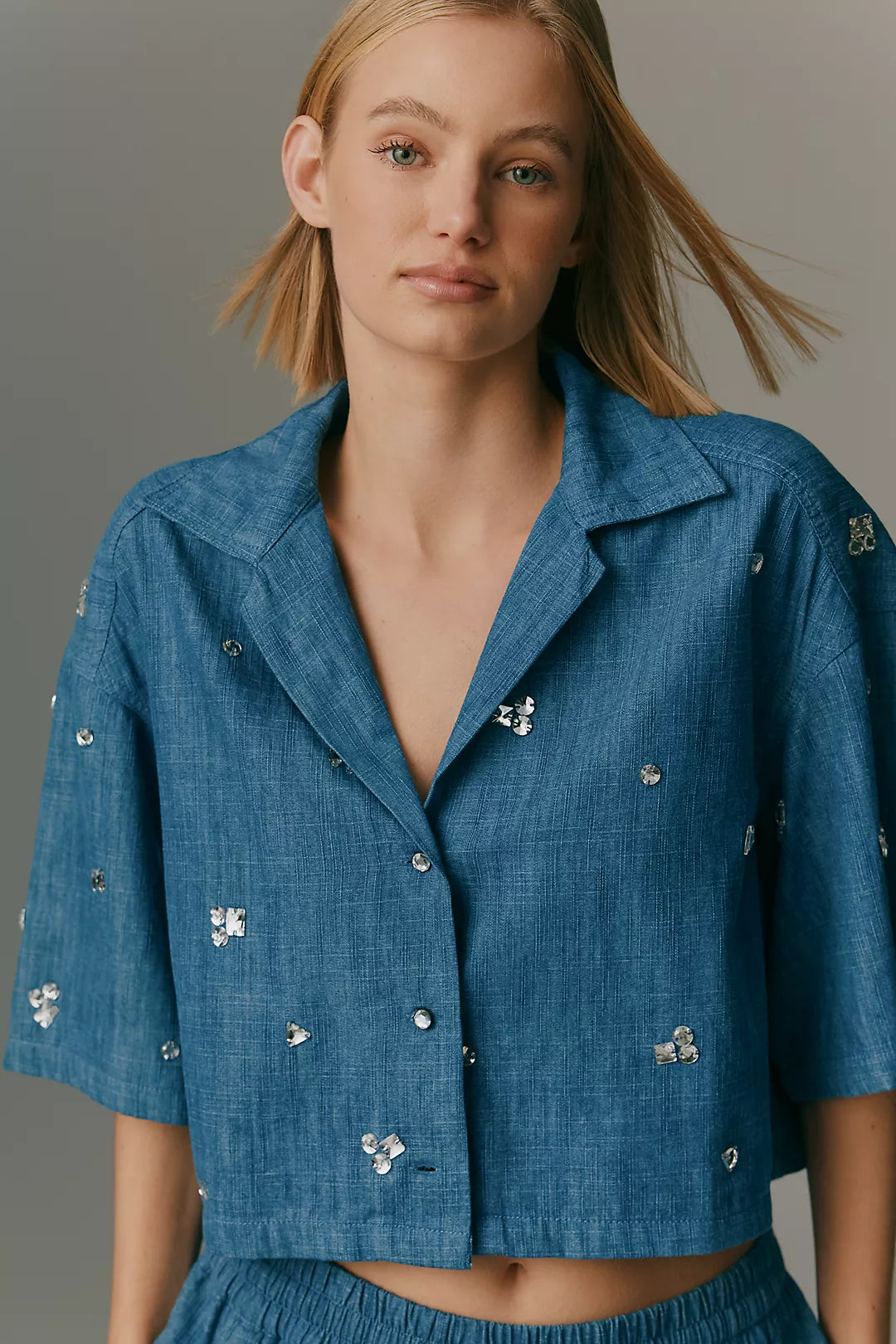 Maeve Chambray Buttondown Top