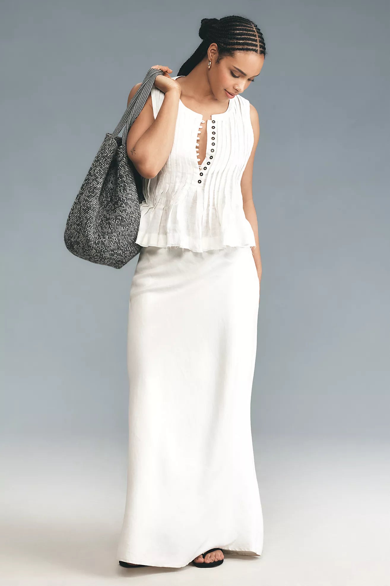 The Lottie Pleated Linen Tank