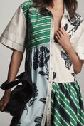 Load image into Gallery viewer, Maeve Mixed-Print Buttondown Dress
