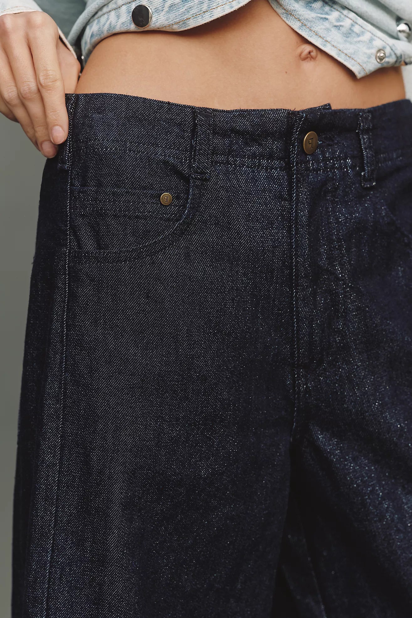 The Adi Sparkle Pull-On Mid-Rise Flare Trousers by Pilcro