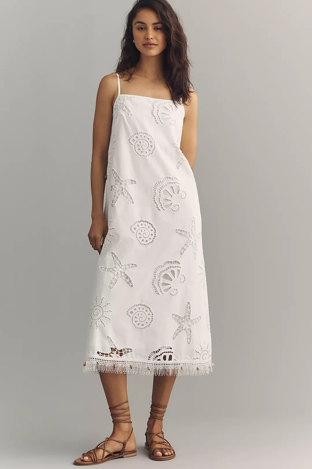 Maude Club Plus Cotton Ciel Eyelet Midi Dress