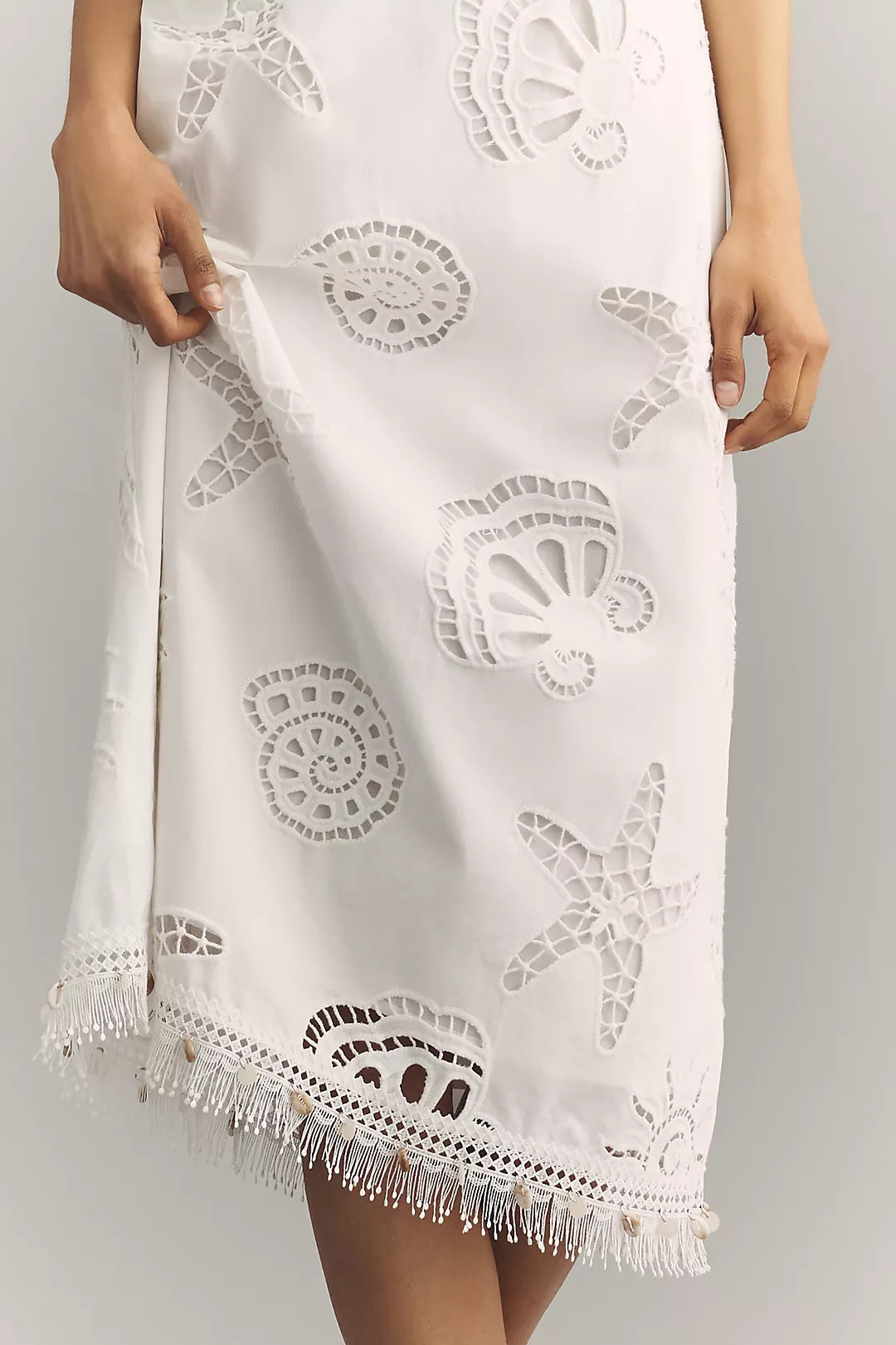 Maude Club Plus Cotton Ciel Eyelet Midi Dress